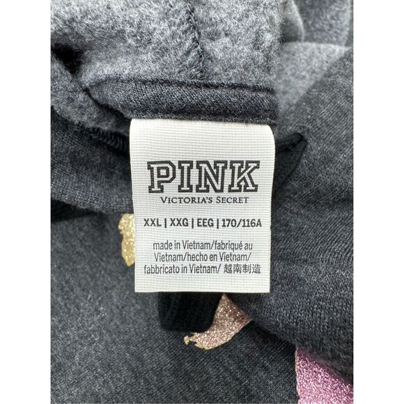 PINK Victoria’s Secret 3/4 Sleeve Dark Grey Hoodie Dress Size XXL - Picture 5 of 8